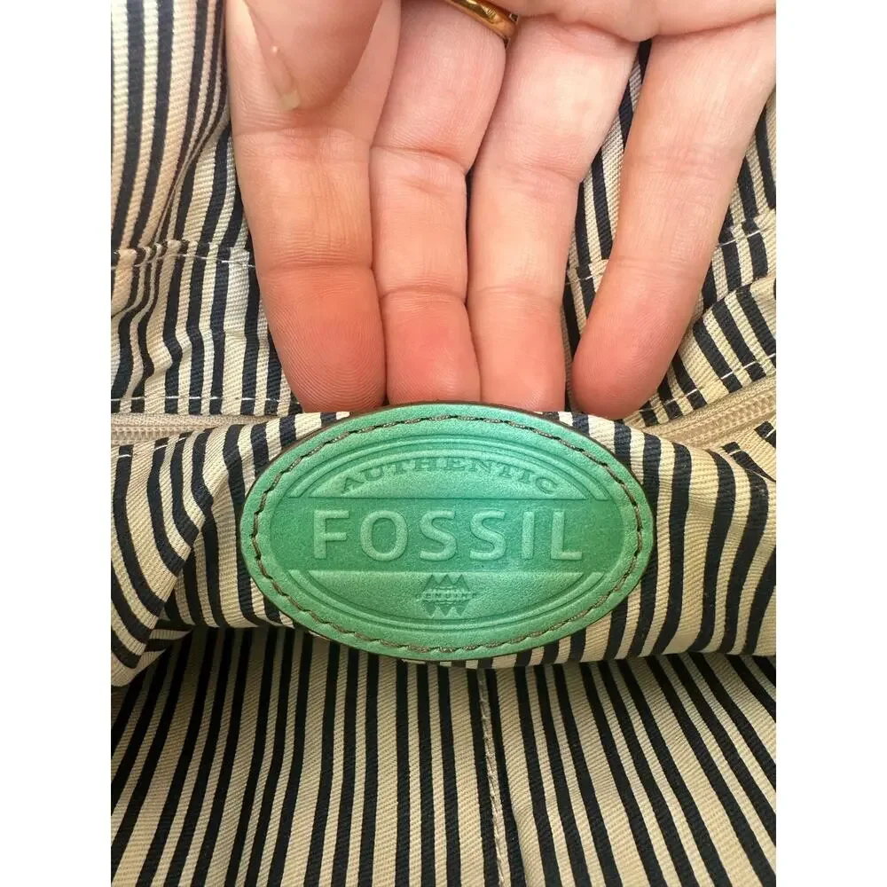 Fossil Turquoise / Mint Green Leather Crossbody Bag